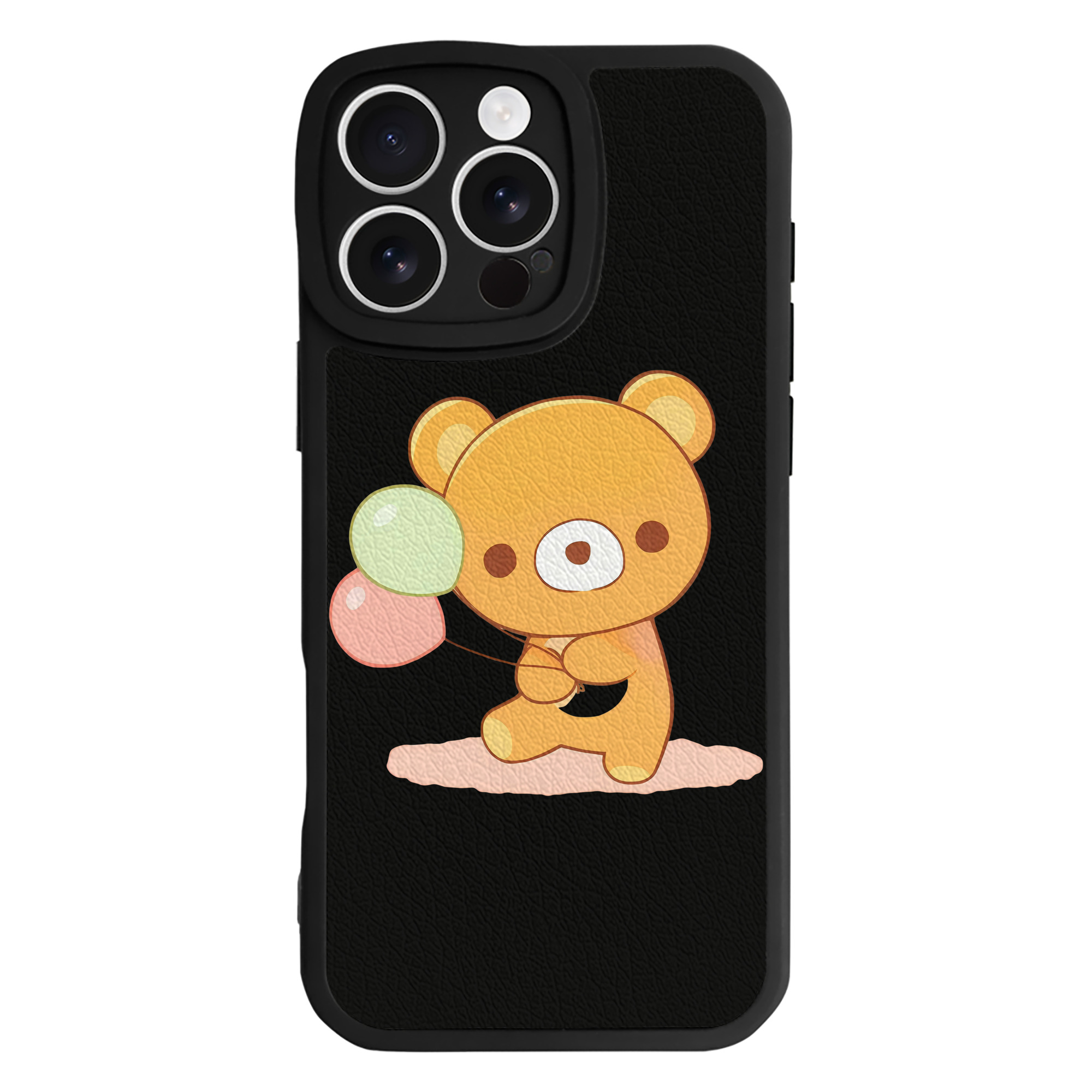 （画像用） リラックマ リラックマ キイロイトリ Rilakkuma Korilakkuma Kiiroitori 【iPhone 16シリーズ対応】シリコンスマホケース（レザー調） 材質：シリコン